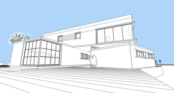 konsollu ev çizimi 3D görüntüleme - Fotoğraf, Görsel