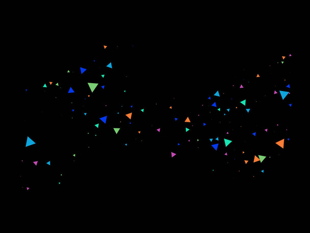 Driehoek Explosie Confetti. Driehoeken Blast Falling Confetti. Een geëxplodeerd sterrenbeeld. Vliegende verbrijzelde deeltjes. Textured Data Elements Bang. Ontplofte Star Shatter. Gebroken glasexplosief effect. - Vector, afbeelding