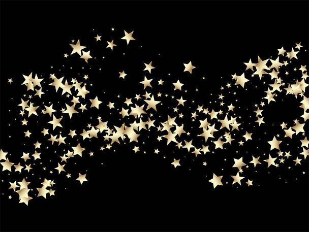 Rijk Goud, Zilveren Glitter, Sparkles, Gradient Stars Confetti. Sprankelende Winter Glitter. Goud, zilveren VIP Flying Stars Confetti. Luxe Premium Nieuwjaar Kerstversiering Vector Achtergrond. - Vector, afbeelding