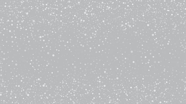 Nieve cayendo sobre Gray, Vector. Marco publicitario, Año Nuevo, tiempo de Navidad. Copos de nieve cayendo, cielo nocturno. Fondo de tormenta de vacaciones de invierno. Dispersión elegante, Grunge White Glitter. Frío cayendo nieve - Vector, Imagen