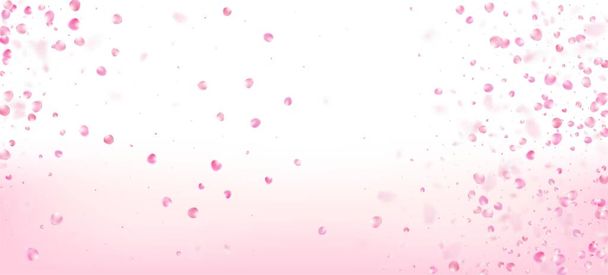 Роза Петалс Падає Конфетті. Blooming Cosmetics Ad Noble Flower Background Вінді Лівс Confetti Frame. Японська вишня Rose Sakura Petals Poster. Офіційна текстура акварельного кольору. - Вектор, зображення
