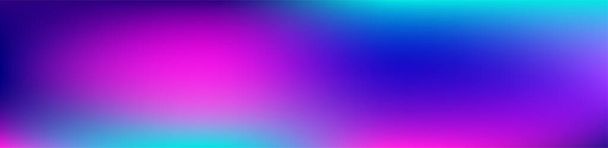 Púrpura, rosa, turquesa, azul degradado brillante fondo vectorial. Banner de gradiente largo horizontal ancho. Cubierta vibrante y desenfocada de gradiente perlado. Fondo de pantalla de moda brillante de neón líquido. - Vector, Imagen