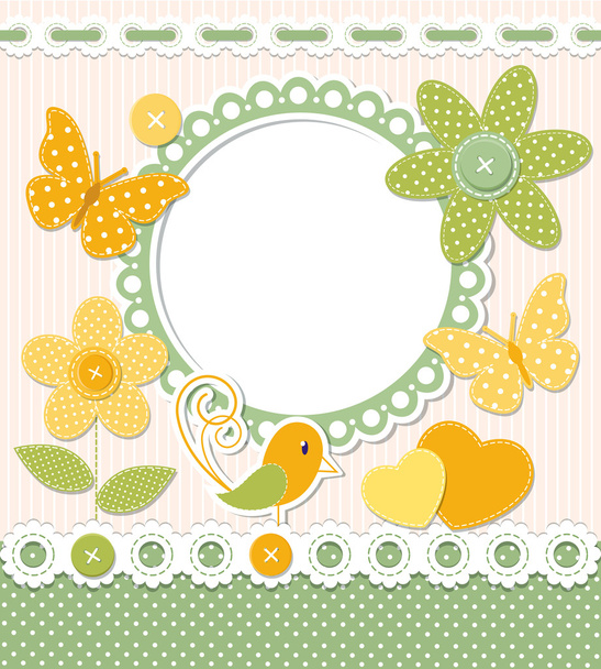 Retro frame and scrapbook elements - Vector, Image