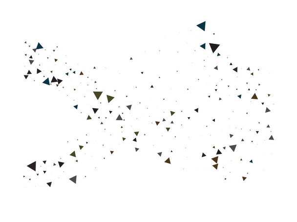 Triangle Explosion Confetti. Exploded Star Frame. Broken Glass Explosive Effect. Textured Data Fragments Bang. Triangles Burst Flying Confetti. Exploded Star Sparkle. Moving Shattering Elements. - Vector, Image