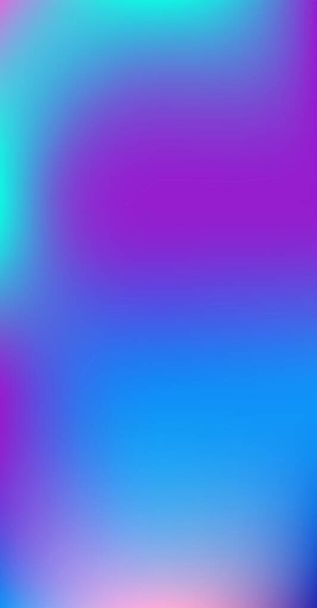 Púrpura, rosa, turquesa, azul degradado brillante fondo vectorial. Vertical Slim Screen Size Funky Gradient. Fondo de pantalla de moda brillante de neón líquido. Cubierta desenfocada vibrante de superposición de gradiente perlado. - Vector, Imagen