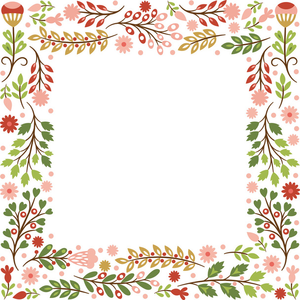 Floral frame - Vector, Image