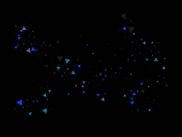 Triangle Explosion Confetti. Textured Data Particles Bang. Exploded Star Design. Flying Broken Fragments. Triangles Blast Moving Confetti. Exploded Star Sparkle. Broken Glass Explosive Effect. - Vector, Image