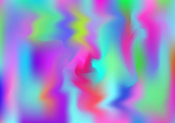 Holograph Minimal Banner. Pearlescent Holographic Dreamy Light Horizontal Wallpaper Desfocado Girlie Foil Holo Teal. Cobertura do holograma da sobreposição do arco-íris. Neon Paper Overlay, 80s, 90s Música de fundo - Vetor, Imagem