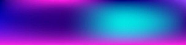 Lila, Rosa, Türkis, Blau Gradient Shiny Vector Hintergrund. Verträumte Neon Bright Trendy Wallpaper. Fluoreszierende Farbverläufe überlagern eine lebhafte, unkonzentrierte Abdeckung. Großes horizontales Banner mit langem Gefälle. - Vektor, Bild