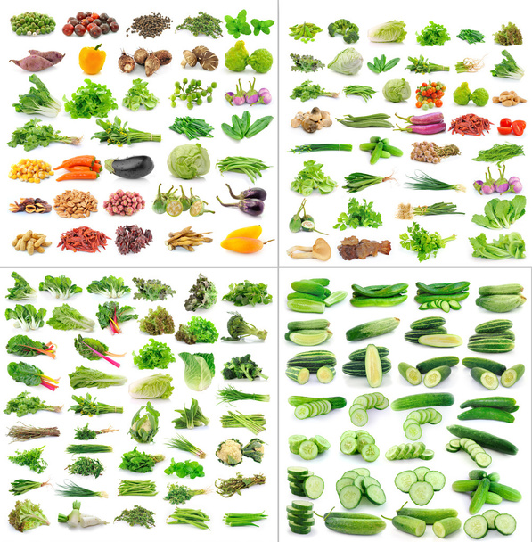  Colección de verduras aisladas sobre fondo blanco
 - Foto, imagen