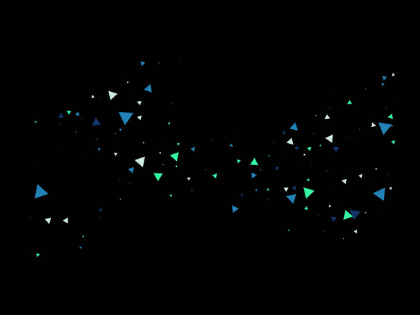 Triangle Explosion Confetti Вибуховий ефект розбитого скла. Вибухова зірка Графік. Зламані елементи. Текстові фрагменти даних. Вибуховий зоряний блиск. Трикутники вибухають літаючим конфетті. - Вектор, зображення