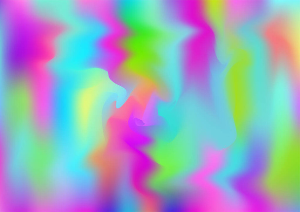 Holografh Minimális Banner. Szivárványtakaró Hologram Cover. Defokted Girlie Foil Holo Teal. Neon textúra Overlay, 80-as, 90-es évek Zene Tapéta Pearlescent Holographic Dreamy Light Horizontális háttér - Vektor, kép