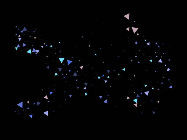 Triangle Explosion Confetti. Triangles Blast Moving Confetti. Textured Data Elements Burst. Broken Glass Explosive Effect. Exploded Star Border. Exploded Star Glitter. Flying Broken Particles. - Vector, Image