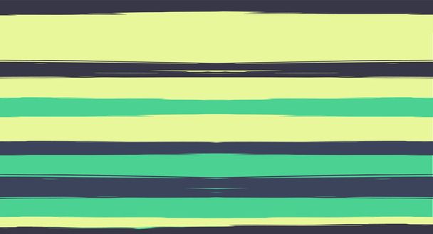 Green, Turquoise Vector Watercolor Sailor Stripes Funky Seamless Summer Pattern. Horizontal Brushstrokes Retro Vintage Grunge Fabric Fashion Design. Hand Painted Ink Lines, Geometric Track Prints - Vector, Image