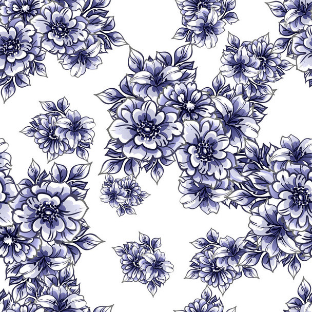 ornate floral background, seamless vector illustration - Vector, imagen