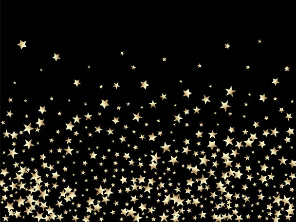 Luxury Premium New Year Christmas Decoration Vector Background. Sparkling Winter Sequins. Gold, Silver VIP Falling Stars Confetti. Rich Gold, Silver Glitter, Sparkles, Gradient Stars Confetti. - Vector, Image