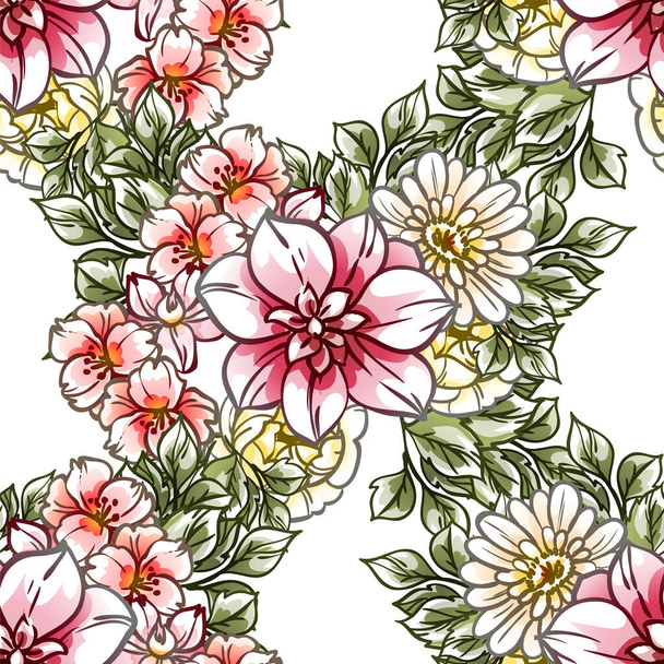 ornate floral background, seamless vector illustration - Вектор,изображение