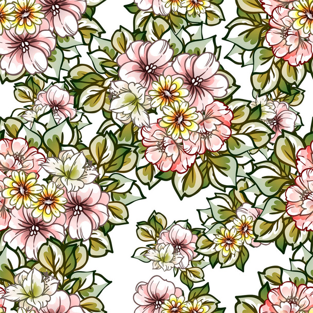 ornate floral background, seamless vector illustration - Vector, imagen