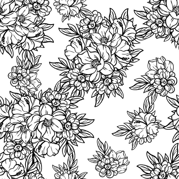 ornate floral background, seamless vector illustration - Vector, Imagen