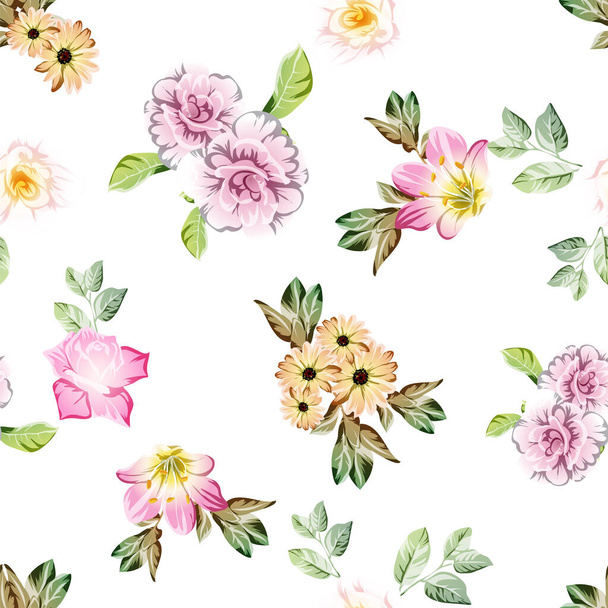 ornate floral background, seamless vector illustration - Vektor, obrázek
