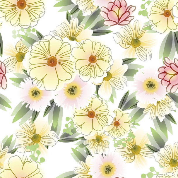 ornate floral background, seamless vector illustration - Vektor, Bild
