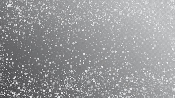 現実的な雪、灰色の冬。冬の休日嵐の背景。雪が降る、夜空。広告枠、新年、クリスマスの天気。エレガントなスキャッター、グランジホワイトグリッター。冷たい現実的な雪 - ベクター画像