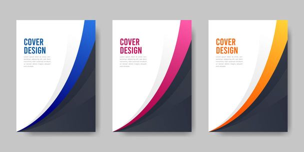 Una colección de diseños de folletos de portada de libros con diseños elegantes y coloridos. Ilustración vectorial. - Vector, Imagen