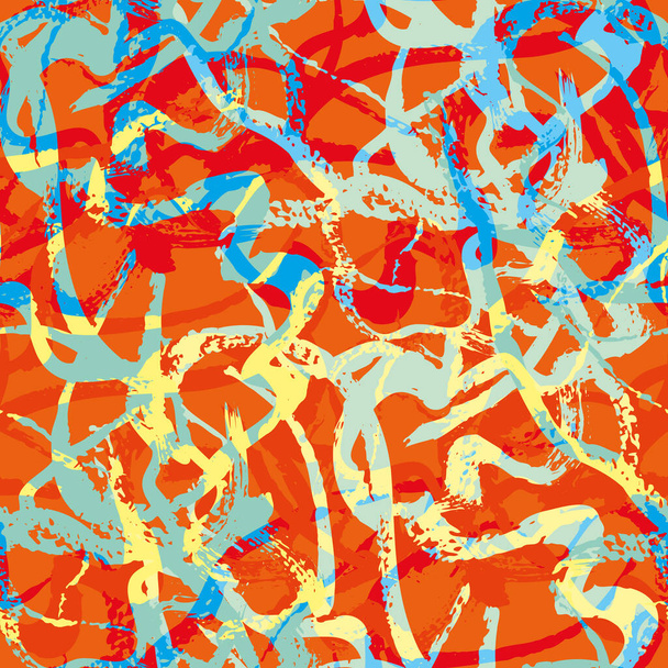 ベクトル紙マーブル効果流体塗料シームレスパターン背景。縞模様の、分散ブレンドされた渦巻きの背景。熱帯色の大理石のテクスチャを偽る.Ebruすべての印刷のための夏のビーチ - ベクター画像
