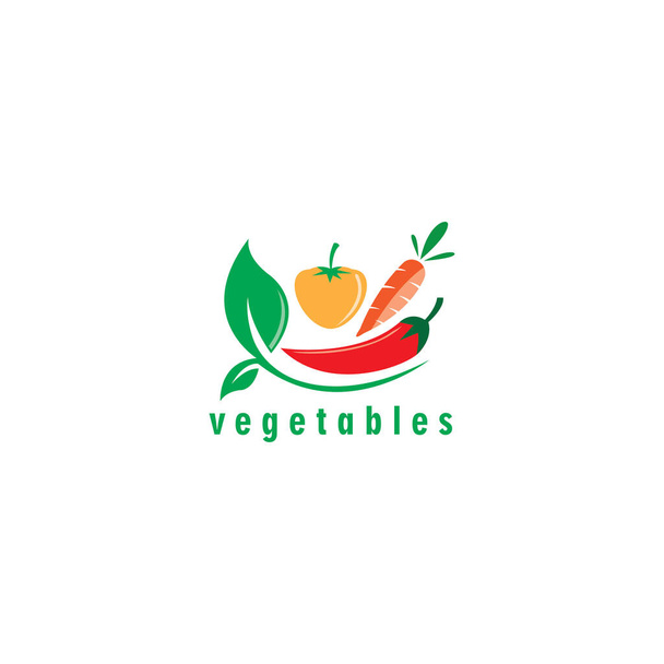 野菜のロゴアイコンベクトルイラストカラーデザイン - ベクター画像