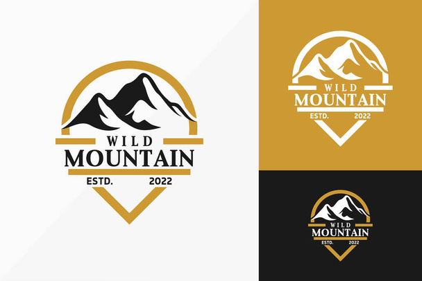 Vintage Mountain Place Logo Diseño vectorial. emblema abstracto, concepto de diseños, logotipos, elemento de logotipo para plantilla. - Vector, imagen