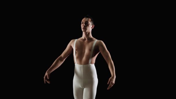 Balletttänzer dreht sich am Bein - Filmmaterial, Video