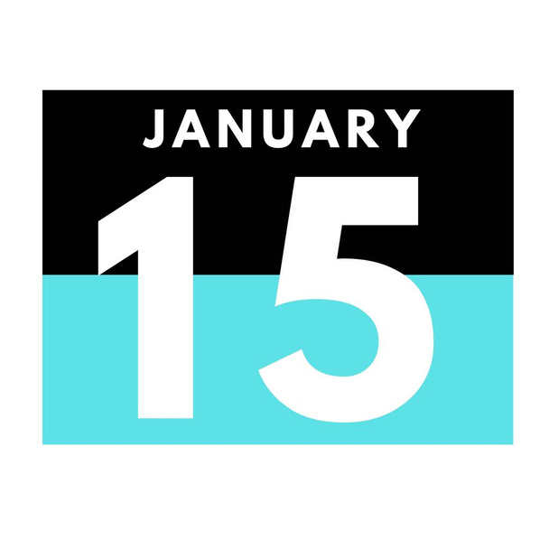 15. ledna. Bytová ikona denního kalendáře .date, day, month .calendar pro měsíc leden - Fotografie, Obrázek