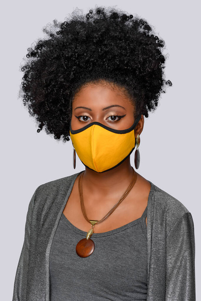 teenage girl wearing face protection mascara against the covid-19 coronavirus - Photo, Image