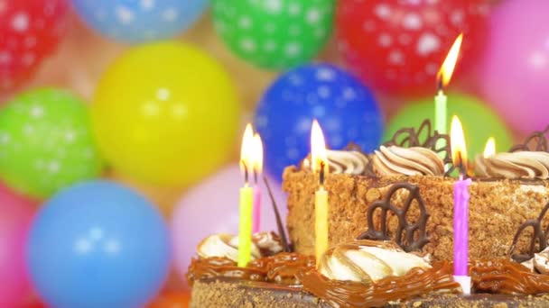 Birthday cake with candles - Footage, Video