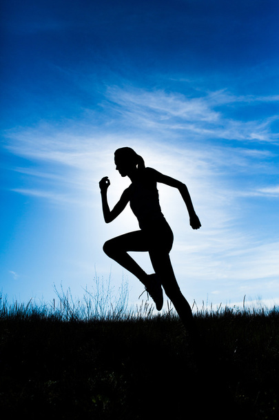 Woman fitness silhouette jogger - Photo, Image