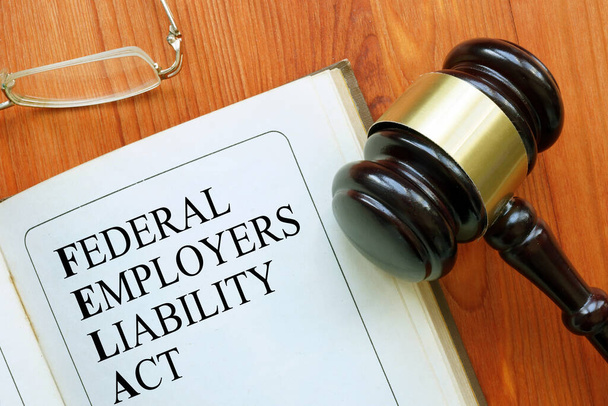 Federal employers liability act FELA is shown on a photo using the text - Foto, imagen