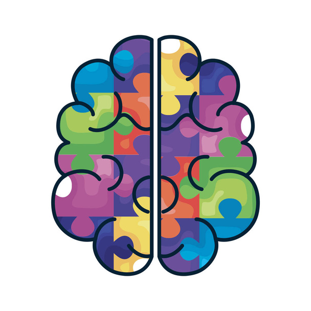 brain puzzle pieces - Vector, Image