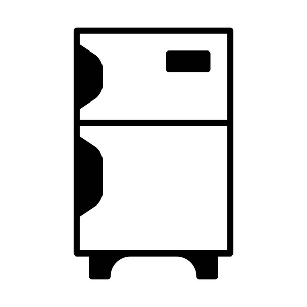 cocina congelador de alimentos icono en estilo sólido - Vector, Imagen