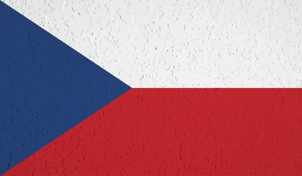 Bandera de República Checa con textura grunge ondeante. Fondo vectorial. - Vector, imagen
