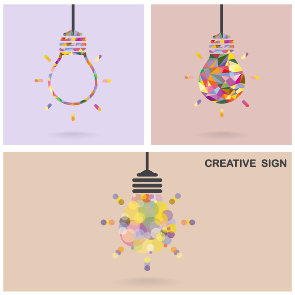 Creative light bulb Idea concept,business idea ,abstract backgro - Vector, Image