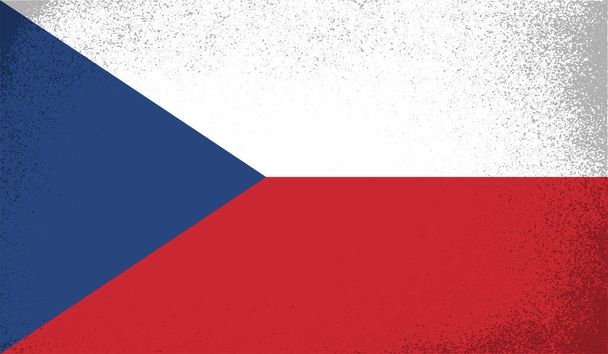 Drapeau de la République tchèque avec texture grunge ondulée. Fond vectoriel. - Vecteur, image