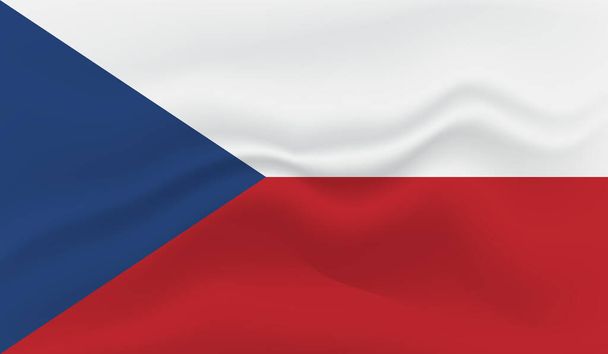 Bandera de República Checa con textura grunge ondeante. Fondo vectorial. - Vector, Imagen
