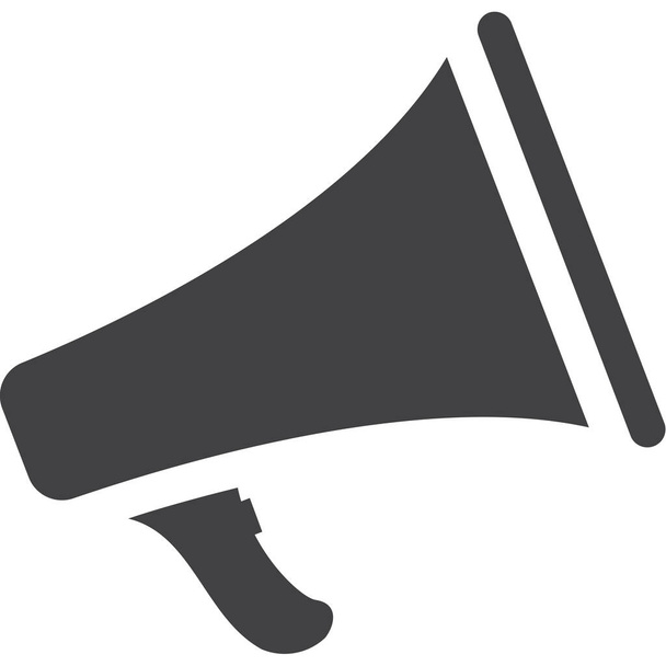 bejelentés bullhorn hangszóró ikon szilárd stílusban - Vektor, kép