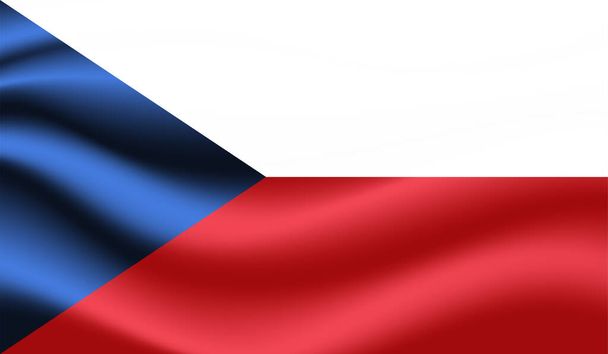 Flagge der Tschechischen Republik mit wehendem Grunge. Vektorhintergrund. - Vektor, Bild
