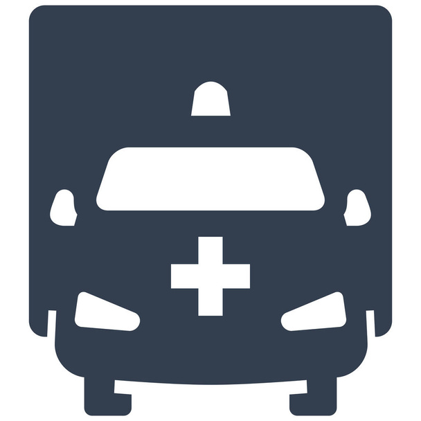 Auto-Ikone für Krankenwagen im soliden Stil - Vektor, Bild