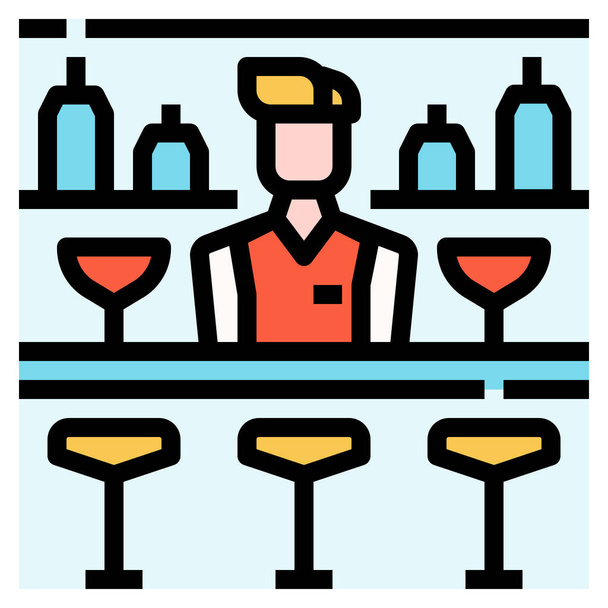 bar boissons icône de l'hôtel - Vecteur, image