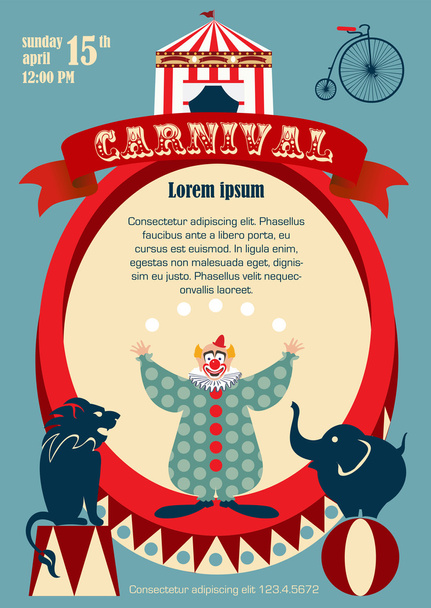 Carnaval vintage o cartel de circo
 - Vector, imagen