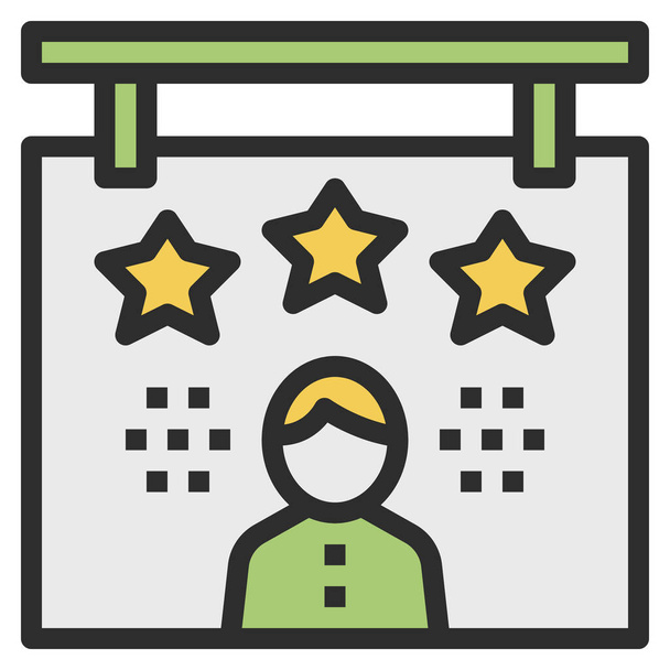 Icon für Kundenbewertungen im ausgefüllten Umrissstil - Vektor, Bild