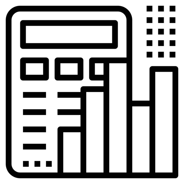 icono de finanzas de cálculo contable en el estilo Esquema - Vector, Imagen