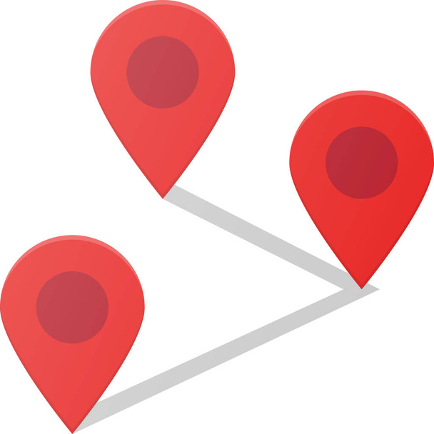 távolság földrajzi elhelyezkedés ikon lapos stílusban - Vektor, kép
